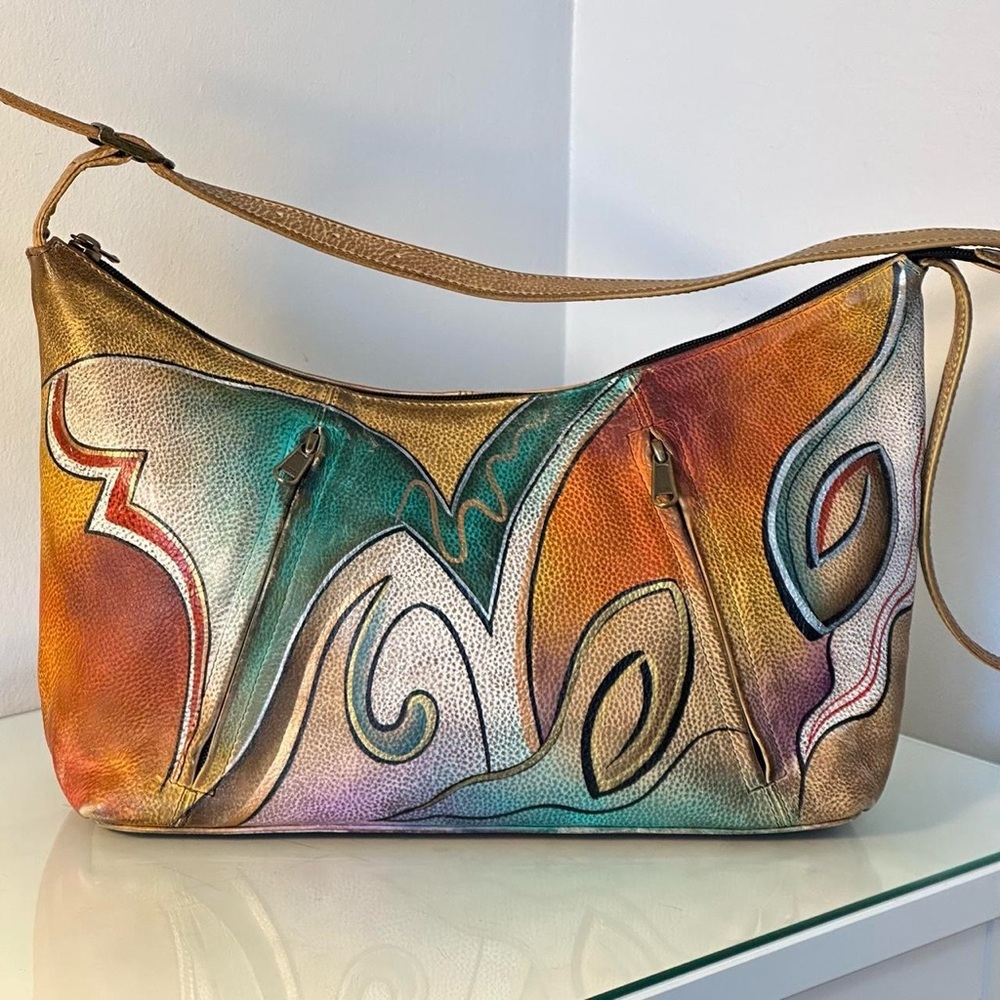 Anuschka Hand painted Leather Shoulder Bag